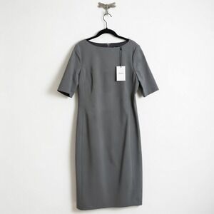 Theory Virgin Wool Boatneck Spruce Green Sevona Sheath Dress Size 10 NWT